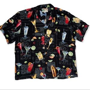 Hawaiian Happy Hour Button Down Shirt XL